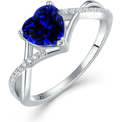 Olivie Stříbrný prsten SRDCE BLUE 9522