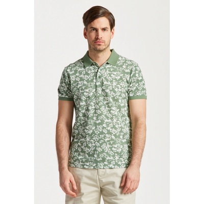 Gant polokošela Floral Print SS Pique zelená