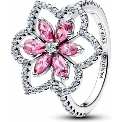 PANDORA stříbrný prsten Dvojitá květina 56 194577C01