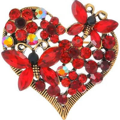 Gaira brož Srdce 340139 červená – Zboží Mobilmania
