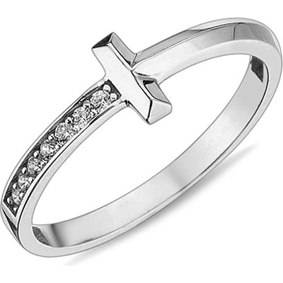 Lillian Vassago Prsten v bílém zlatě zdobený zirkony LLV98 GR014W