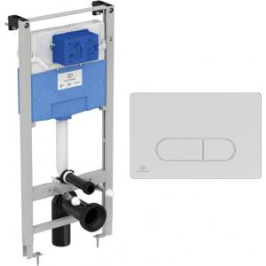 Ideal Standard Комплект тоалетно казанче с рамка Ideal Standard ProSys и клапа Oleas M1, гланцов хром (R020467+R0115AA)