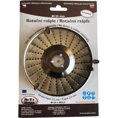 Rašple rotační hrubá, Ø 125 mm, čepel 2,5 mm