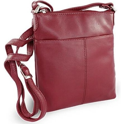 Arwel Vínová dámská kožená zipová crossbody kabelka Jenny