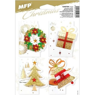 MFP 1240784 Jmenovky na dárky vánoční 3D 6,5x8cm (4ks)