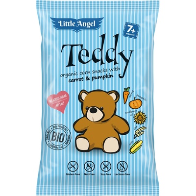 Little Angel Печен царевичен снакс с морков и тиква Teddy Без глутен 30г