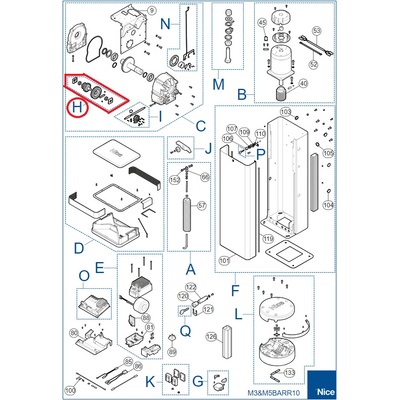 SPAMG119A00A kit ozubených koliesok pre M5BAR