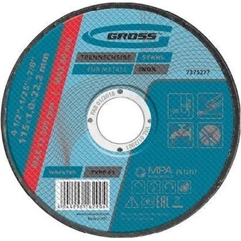 Image 1 of Denzel Диск за рязане на метал, 125 х 1, 0 х 22, 2 mm// Denzel 7376177