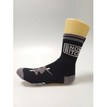 SNOWBITCH Socks Crew Black Grey BLACK-GREY