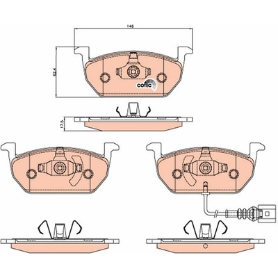 Sada brzdových platničiek kotúčovej brzdy TRW GDB2080 GDB2080