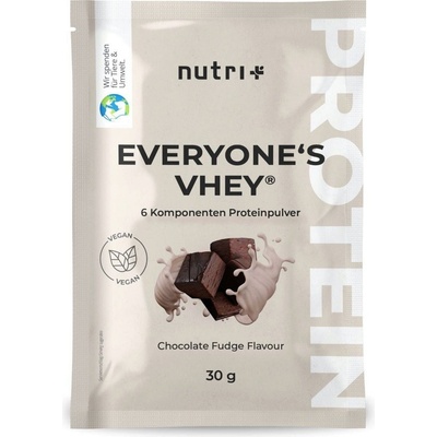 nutri + Пробен размер на веган протеин на прах 6K - Chocolate-Fudge