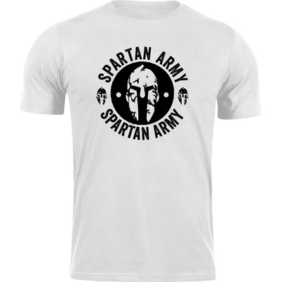 DRAGOWA Тениска с къс ръкав Spartan Army, бяла, 160 г/м2 (7853)
