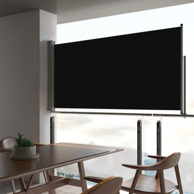 Dekorhome Zatahovací boční markýza 80x3 m Černá