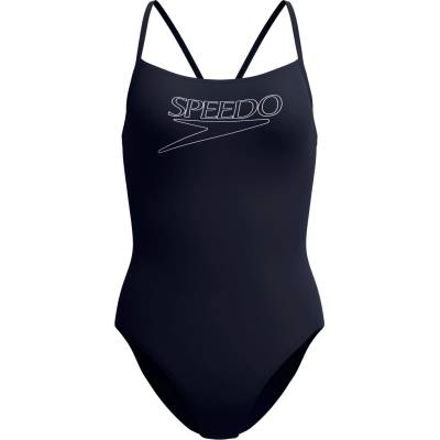 Speedo Дамски бански костюм Speedo Women's Endurance+ Logo Thin Strap One Piece Swimsuit - Anthracite - размер 34 (EU) (150-6087-0112)