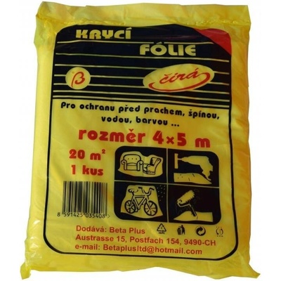 Folie krycí 4 m x 5 m BETA HDPE, čirá - AKCE! 370405