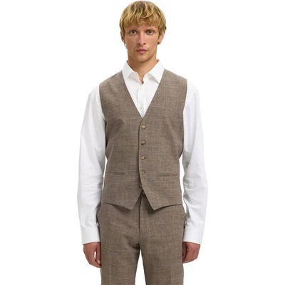 SELECTED Елек Selected Slim-Oasis waistcoat - Brown (Dark Sand Melange)
