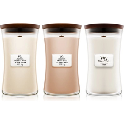 WoodWick Linen, Tea & Sea Salt set подаръчен комплект