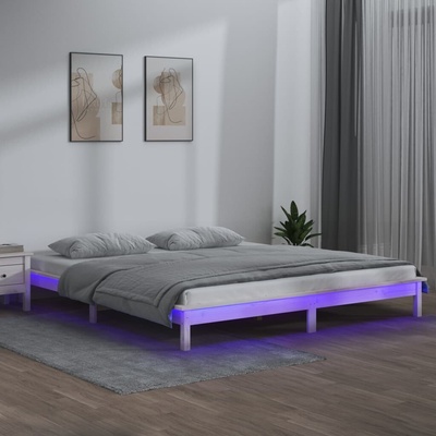 vidaXL 11461.820602 Rám postele s LED světlem bílý masivní dřevo