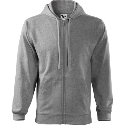 MALFINI Malfini trendy zipper 410 / Яке кенгуру по цялата дължина с качулка - тъмносив меланж m (4101214)
