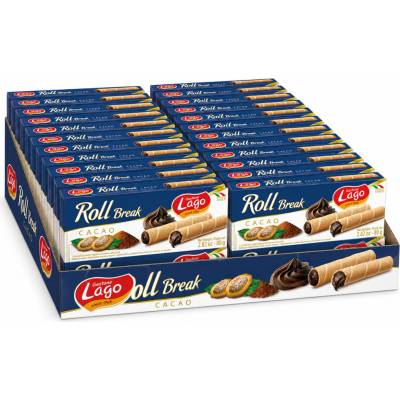 Gastone Lago Roll Break plněné trubičky s příchutí kakaa 24 x 80 g
