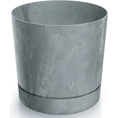 PROSPERPLAST Kvetináč TUBO P BETON EFFECT 23,9cm sivý