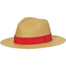 Pánský kulatý klobouk MB6599 Slámová / červená