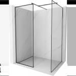 Mexen Kioto параван за душ Walk-in 120 x 70 cm, черна рамка, четка Gun Gray - 800-120-202-66-70-070 (800-120-202-66-70-070)