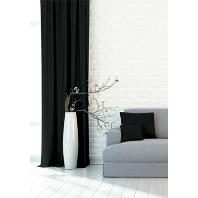 Zatemňovací závěsy černé - Blackout - kroužky na závěsy stříbrný mat 126 – Zboží Dáma