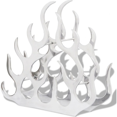 vidaXL Strieborný hliníkový stolový stojan na víno 11 fliaš