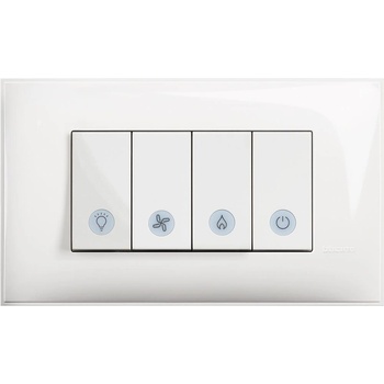 BTicino RW4001B4 Ключ за баня с индикация за четири независими вериги Бял Classia - RW4001B4 (RW4001B4)