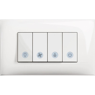 BTicino RW4001B4 Ключ за баня с индикация за четири независими вериги Бял Classia - RW4001B4 (RW4001B4)