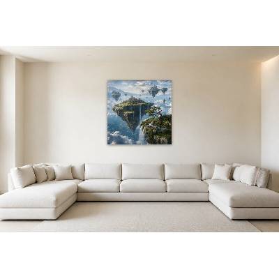 Obraz na plátně – Plovoucí ostrovy nad oblaky 135 × 135 cm