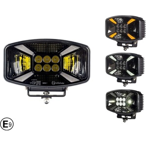  Универсален LED ЛЕД 140W диоден фар халоген лампа 12V - 24V с DRL/parking светлина бяло-жълто за АТВ джип камион трактор
