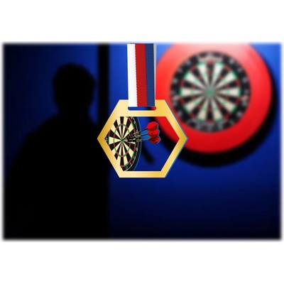 Akrylátová medaile Šipky Zlatá – Zboží Dáma Akrylátová medaile Šipky Zlatá – Zboží Dáma