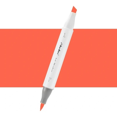 Lihová fixa OHUHU oboustranná Brush & Chisel, Rouge Orange (Y5)
