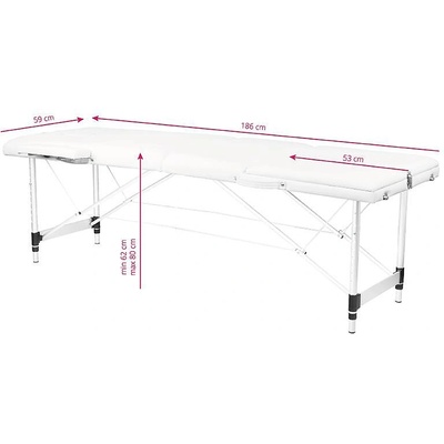 ACTIVESHOP Сгъваема маса за масаж алуминиева Comfort Activ Fizjo 3 сегмента, бяла (126968)