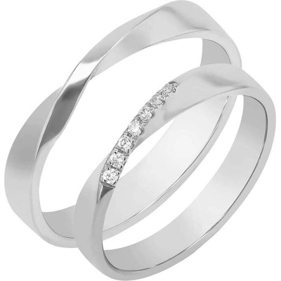 Eppi Zlaté propletené snubní prsteny s lab grown diamanty Lasha RW46185