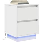 vidaXL Нощно шкафче с LED осветление бяло 38x34x50 cm (861283)