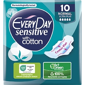 EveryDay Дамски превръзки EveryDay Sensitive with Cotton Normal Ultra Plus с крила, 18 бр (r-56r767)