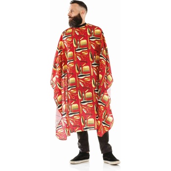 THE BARBER pláštenka Twin Red 140 x 160 cm uchytenie okolo krku na cvočky