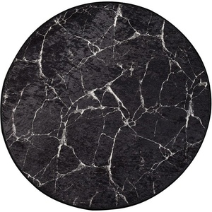 Foutastic Черен килим за баня ø 100 cm Marble - Foutastic (359CHL1668)