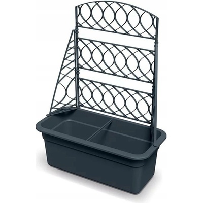 Prosperplast Květináč plast šedý 58 x 28,8 x 78 cm