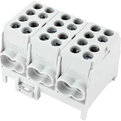 Pollmann Elektrotechnik 1000294 Svorkovnice rozbočovací HLAK 25 3/6 S, 100A, 3pól., AL/CU, IP20, šedá, na DIN /2080305