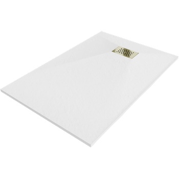 Mexen Hugo правоъгълно корито SMC 110 x 70 cm, бяло, златен капак - 42107011-G (42107011-G)