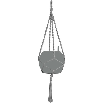 Lechuza Macramé záves na kvetináč Cotton Boho sivý 90 cm