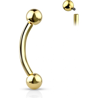 Atreya Titanový banánek s vnitřním závitem barevný Zlatá 1,2 mm, průměr: 8 mm