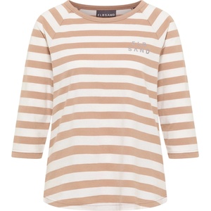 ELBSAND Дамска тениска ELBSAND Women's Celin T-Shirt - Nougat / Cloud White / Stripe (916-2676-1314)