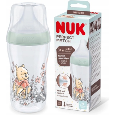 Nuk Perfect Match láhev s kontrolou teploty Disney Medvídek Pú 260 ml