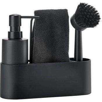 Zone Черна пластмасова/силиконова стойка за перилни препарати Singles - Zone (330446)