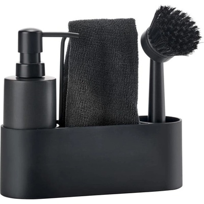 Zone Черна пластмасова/силиконова стойка за перилни препарати Singles - Zone (330446)